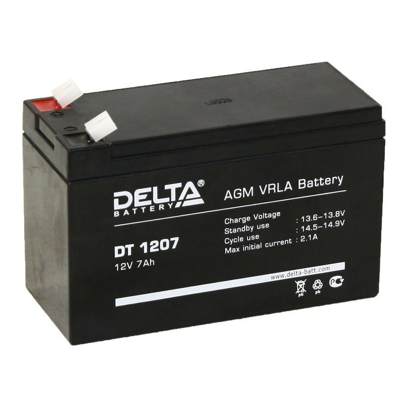 Аккумуляторная батарея (АКБ) DELTA DT1207 (12В, 7А/ч).