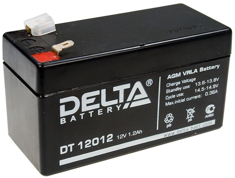 Аккумуляторная батарея (АКБ) DELTA DT12012 (12В, 1,2А/ч).